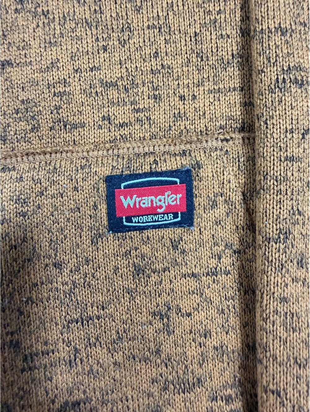 Wrangler Workwear Men's Large Pullover Hoodie Brown Heather Knit Fleece Lined - Picture 2 of 7